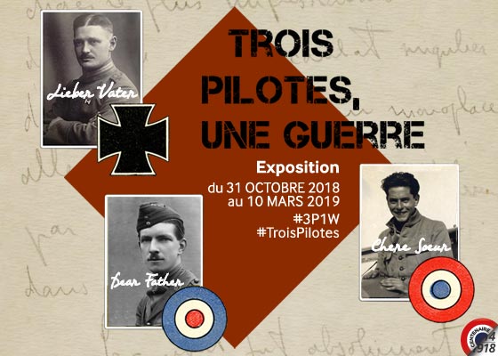 Exposition Trois pilotes, Une guerre