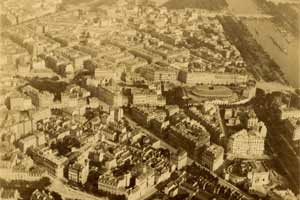 Vue aérienne de Paris prise du ballon captif Lachambre