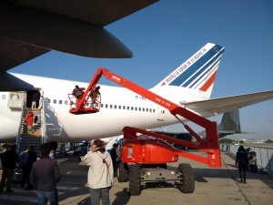 Tournage dans le Boeing 747