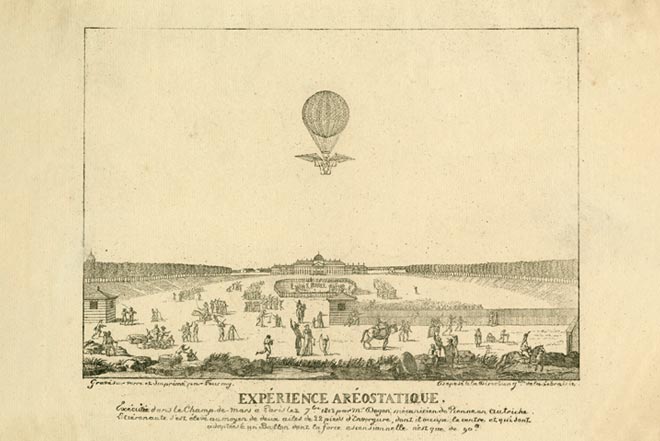 Objet du mois : Gravure Expérience de Degen au Champ de Mars