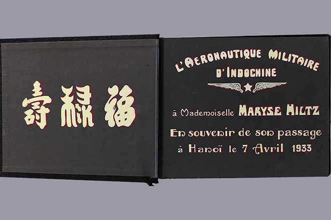 Objet du mois - L’aéronautique militaire d’Indochine - À Mademoiselle Maryse Hilsz